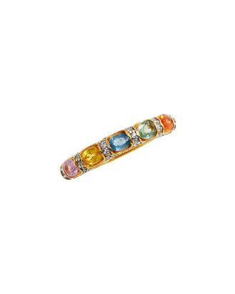 Savvy Cie Jewels 18K Over Silver 1.00 Ct. Tw. Multi Sapphire Cz Band Ring