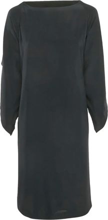 Maison Margiela Zijden jurk met overslag - Zwart