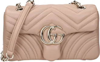 Gucci Marmont Borse a Spalla Donnas Pelle Beige/Rosa