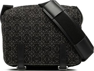 Loewe Pre-owned Textured Crossbody Bag - Dames - Vintage Schoudertas - Zwart - ONE Size - Vintage