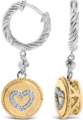 House of Brilliance 18K Gold Over Silver 1/8 Cttw Diamond Drop and Dangle Earring in Yellow at Nordstrom