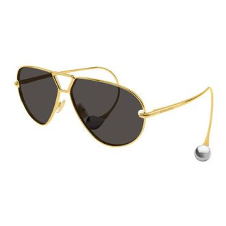 Bottega Veneta Sunglasses, female, Yellow, Size: 64 MM Drop Aviator Sunglasses