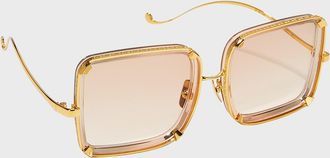 Anna-Karin Karlsson White Moon Square Acetate Sunglasses