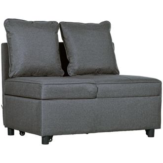 HOMCOM Folding Sleeper Sofa Bed Chair With Pillows - Pocket - Grey | TJ Hughes