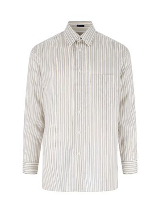 Paul Smith Multicolor Striped Button-Down Silk-Blend Shirt