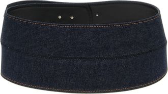 Sportmax Womens Blue Cotton High-Waist Belt