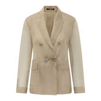 Max Mara Blazers, female, Beige, Size: XS Slogan Giacca