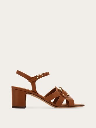 Ferragamo Women Gancini ornament sandal Brown Size 2.5