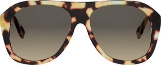 Fendi Baguette 57mm Gradient Square Sunglasses in Havana/Other /Gradient Smoke at Nordstrom