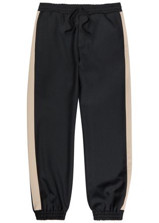 Valentino Garavani Panelled Jersey-twill Track Pants - Black And White - Xxl