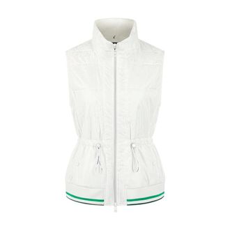 Marc Cain Gewatteerd gilet met hartjesprint - Dames - Jassen - Wit - Maat: M Leer