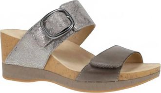 Dansko Womens Shannon Wedge Slide Sandal In Pewter/taupe