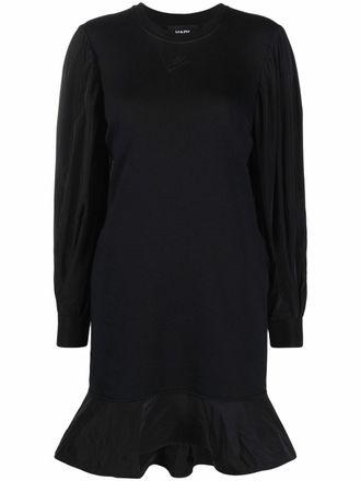 Karl Lagerfeld long puff-sleeves sweatdress - women - Cotton - S - Black