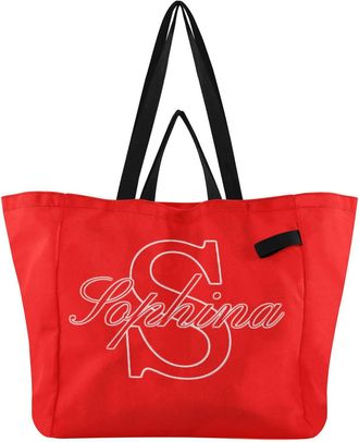 Generic Custom Red pattern Reusable Canvas Tote Bag, Heavy Duty Grocery Shopping Bag with Hard Bottom Large Capacity Double Handles Work Groceries Travel