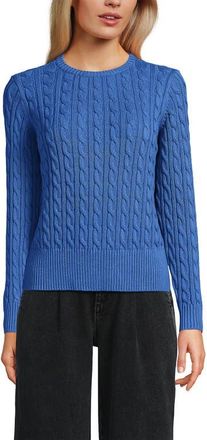 Lands End Drifter Modern Cable Crew Sweater in Muted Cobalt Blue at Nordstrom, Size X-Large P