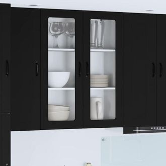 vidaXL vidaXL Pensile cucina Nero 80 x 31 x 100 cm Legno multistrato