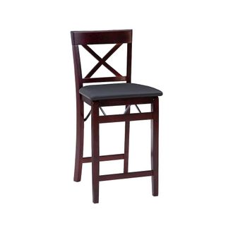 Linon Triena 24 In X Back Folding Counter Stool