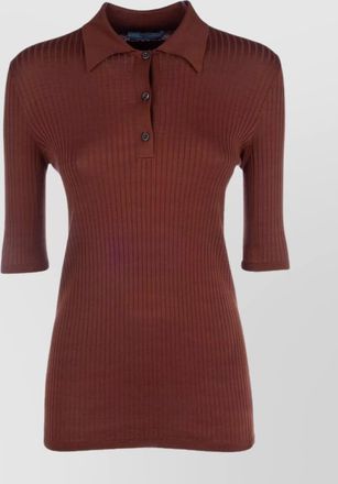 Prada knitwear collared button ribbed