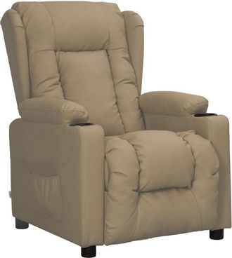 vidaXL Sill&oacute;n Reclinable De Cuero Sint&eacute;tico Color Capuchino Vidaxl