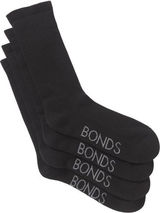 Bonds Mens Very Comfy Crew Socks - 2 Pack, Black (2 Pack), 6-10 / Medium