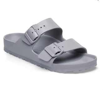 Birkenstock Womens Arizona Essentials Sandal In Silver