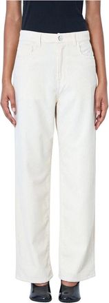 R&oacute;he Broeken, Dames, Beige, XS, Katoen, Bruun Signature Baggy Corduroy Broek