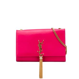 Saint Laurent Tweedhands Medium Zacht Kalfsleer Classic Monogram Kate Tassel Schoudertas