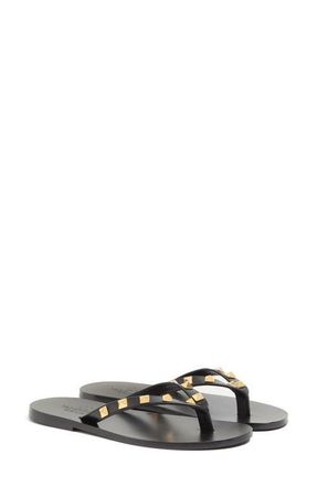 Valentino Garavani Rockstud Flip Flop in Black at Nordstrom, Size 10.5Us