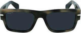 Ferragamo Classic Logo 54mm Rectangular Sunglasses in Grey Havana at Nordstrom Rack