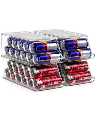 Sorbus Set Of 4 Acrylic Slim 12-Can Organizers
