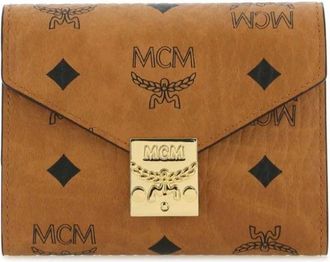 MCM Tracy wallet - unisex - 24kt Gold Plated Brass/Nappa Leather/Fabric - One Size - Brown