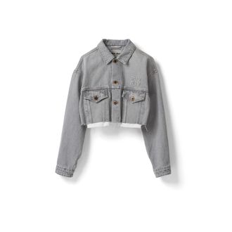 Miu Miu Denim Blouson Jacket, Woman, Grey, Size 36