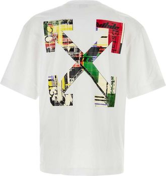 Off-white Mens White Cotton T-Shirt Exterior Exterior: T-shirts And Polos