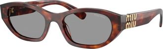 Miu Miu Zonnebril met grijze lenzen - Dames - Zonnebrillen - Bruin - 53 MM - Accessoires