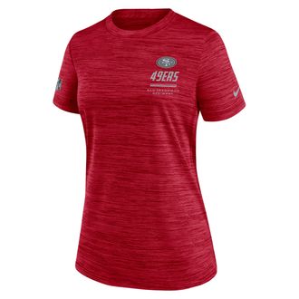 Nike San Francisco 49ers Sideline Velocity Nike Womens Dri-FIT NFL T-Shirt in Red | 03EY6DL9B-7VD