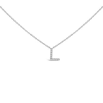 House of Brilliance 10K Gold Diamond Accent A-Z Block Initial Pendant Necklace