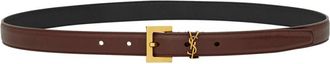 Saint Laurent Red Tan Classic Signature belt