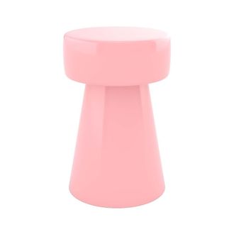 Rendez-Vous D&eacute;co Mesa auxiliar redonda de metal rosa