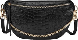 Gigi New York Beck Sling Bag in Black Embossed Croc at Nordstrom