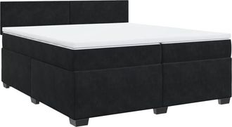 vidaXL Cama Box Spring Con Colch&oacute;n Terciopelo Negro 200x200 Cm Vidaxl