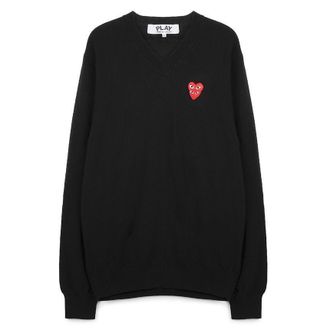 Comme Des Gar&ccedil;ons Play Double Heart Patch Knit