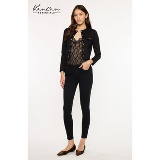 Kancan Anivia Essentials Mid Rise Super Skinny Jeans in Black at Nordstrom, Size 28
