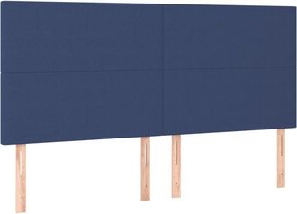vidaXL Cabeceros 4 Unidades De Tela Azul 80x5x78/88 Cm Vidaxl