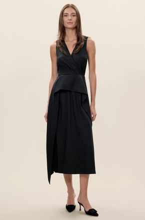 Rebecca Taylor Stretch Linen Dress in Black at Nordstrom, Size 10