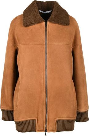 La Reveuse Suede Jacket Fur Lining - Brown