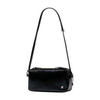 Courr&egrave;ges Womens Soft Calfskin Shoulder Bag Black