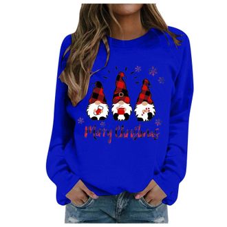 Generic Jumpers for Women UK Womens Christmas Jumpers Santa Claus Funny Graphic Ladies Tops Funny Christmas Jumper for Womens UK Classic Long Sleeve Crew Neck