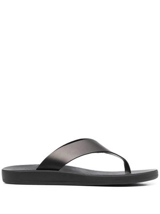 Ancient Greek Sandals Leren teenslippers - Zwart