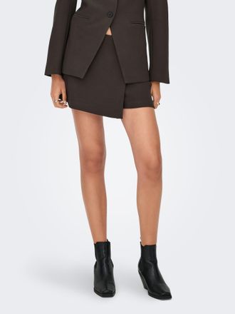 Only Midirock ONLY ONLLAMINA LIFE MW SKORT TLR, Damen, Gr. 36, mulch, Web, Obermaterial: 97% Polyester, 3% Elasthan, unifarben, regular fit kurz, R&ouml;cke Mid