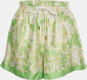 Sandro Multicolour Daisy Print Sateen Wide Shorts